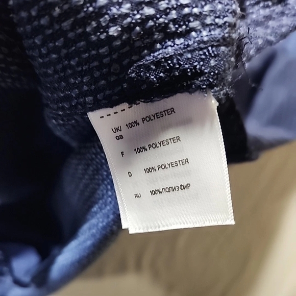 Synrgy Men's 2XLT Short Sleeve Collared Poly Blue "Flecked Design" Button-Up - Picture 5 of 6